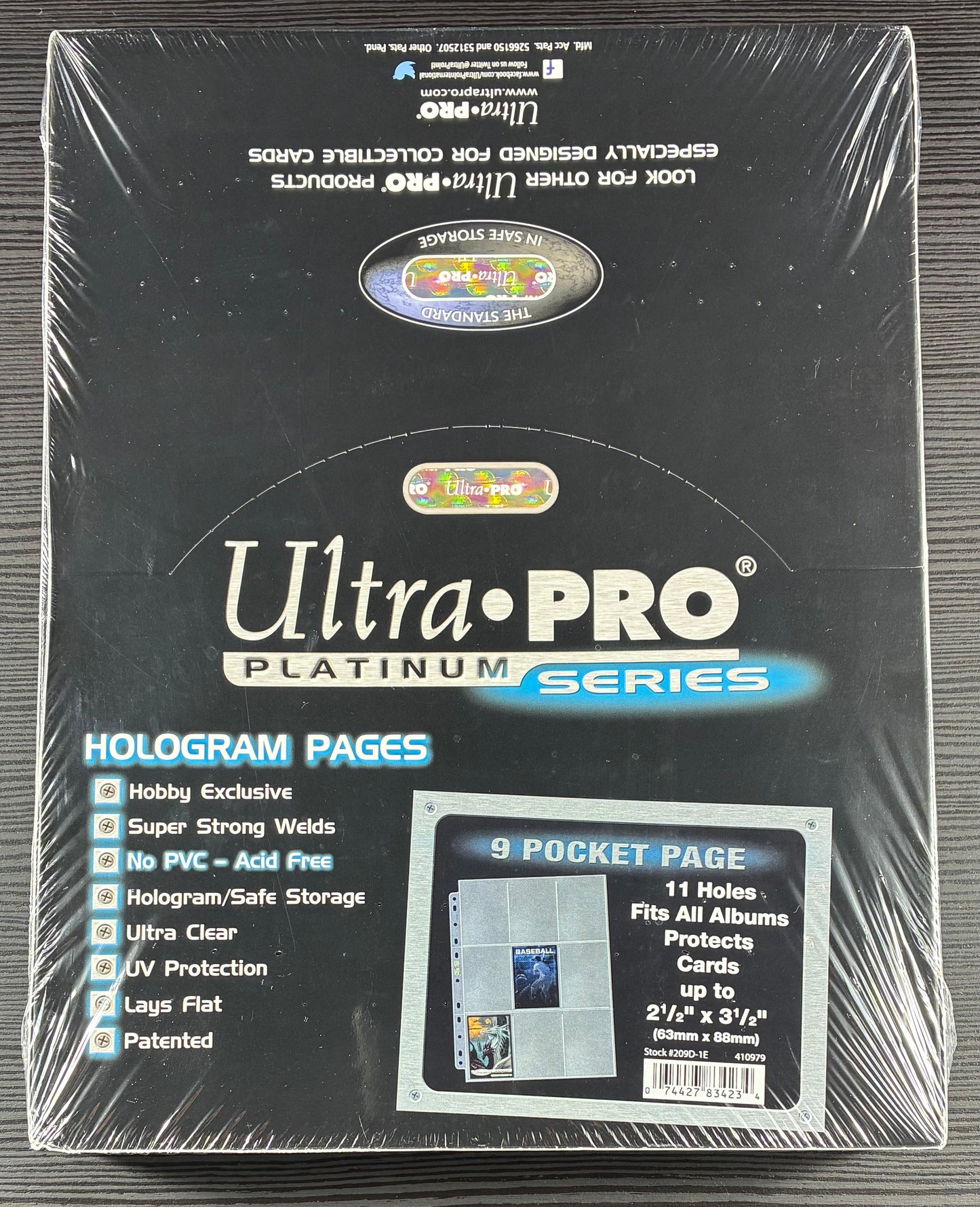 Ultra Pro Platinum Series 9-Pocket Pages (100 in Sealed Box) for Standard Size Cards