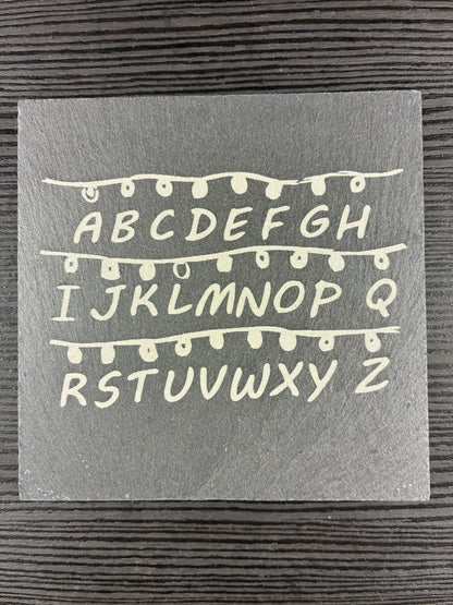 Stranger Things Lights Natural Slate Coaster