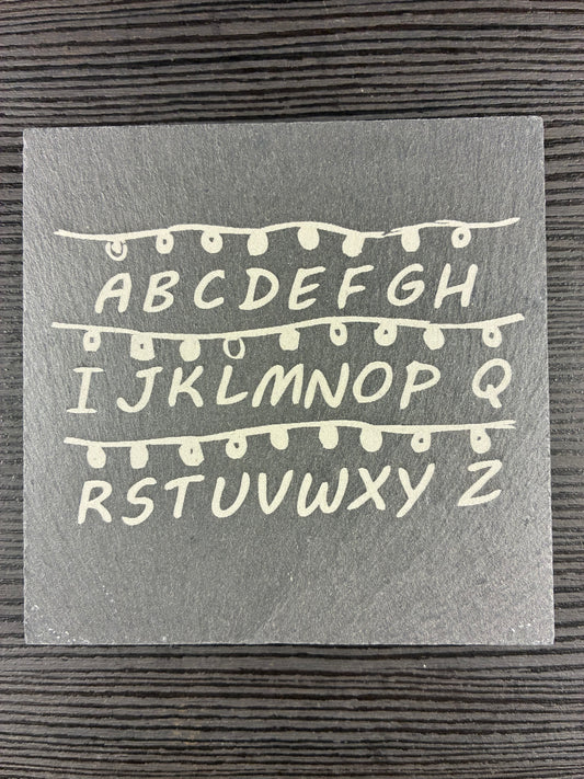 Stranger Things Lights Natural Slate Coaster
