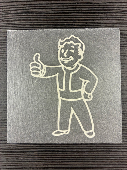 Pip Boy Natural Slate Coaster