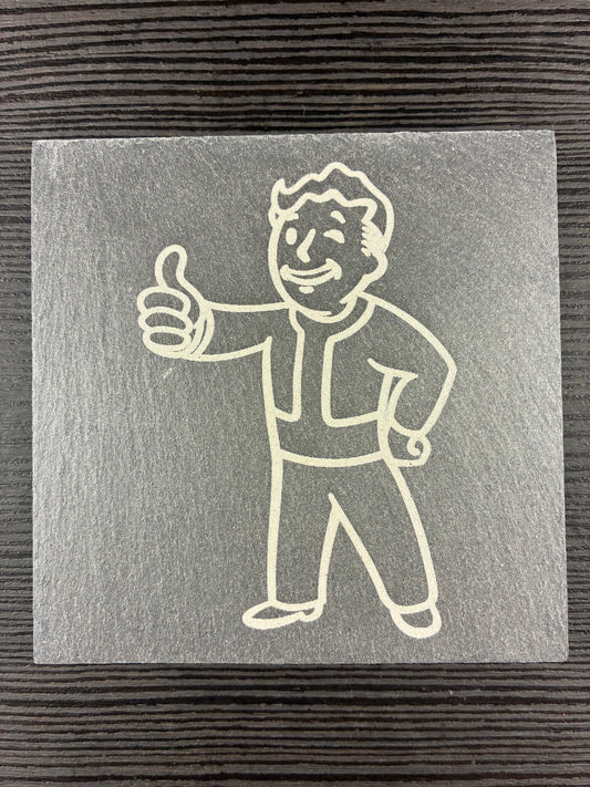 Pip Boy Natural Slate Coaster